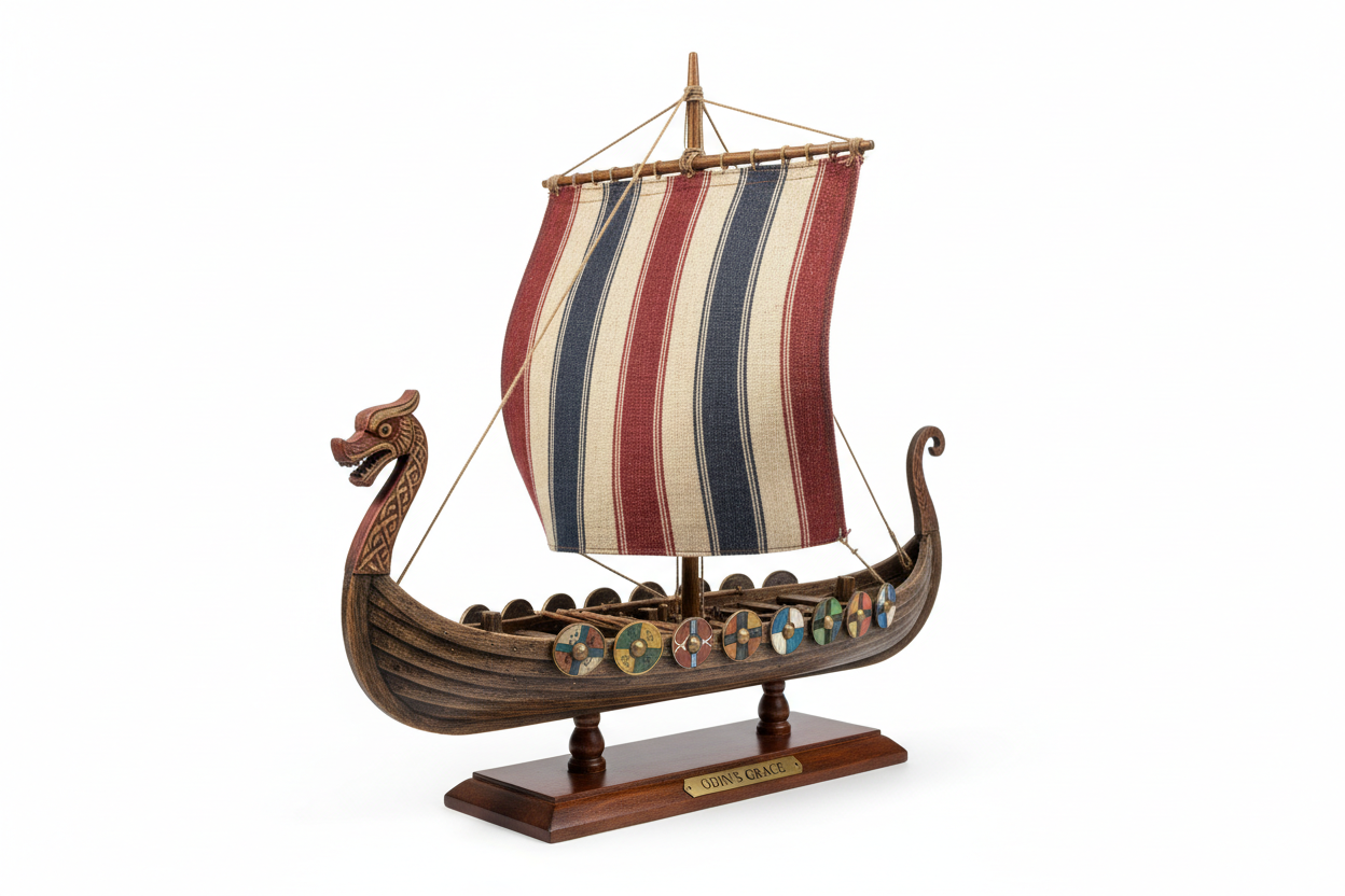 Miniature Viking Longship Model - 25 inches long